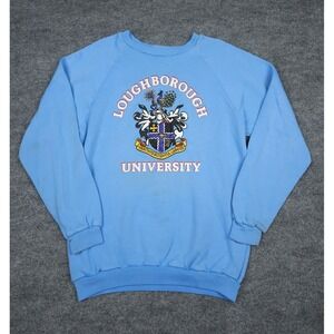 Vintage Loughborough University Sweatshirt Adult Large Blue Made in England JSW